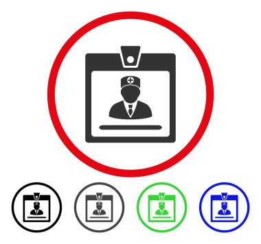 Doktor rozet yuvarlak vektör simgesi