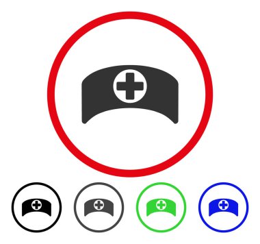 Doktor Cap yuvarlak vektör simgesi