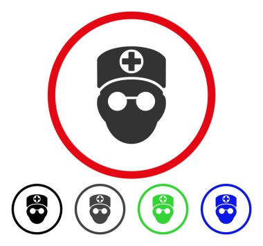 Doktor kafa yuvarlak vektör simgesi
