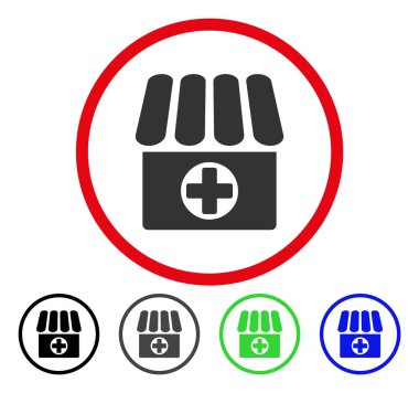 Eczane yuvarlak vektör simgesi