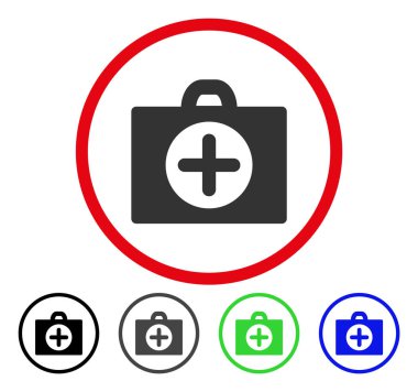 İlk yardım yuvarlak vektör simgesi