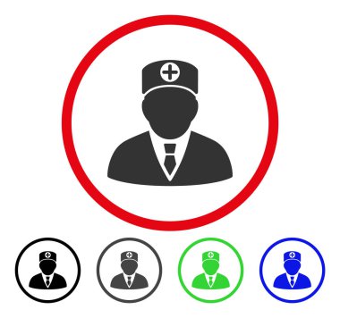 Baş hekim yuvarlak vektör simgesi