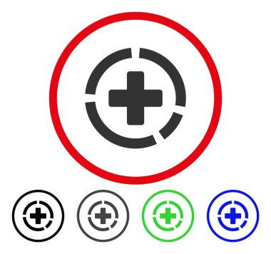 Sağlık diyagramı yuvarlak vektör simgesi