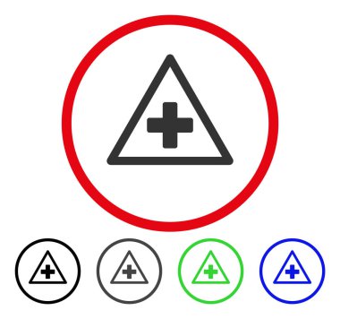 Sağlık uyarı vektör simge yuvarlak
