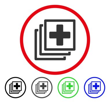 Tıbbi Dokümanlar yuvarlak vektör simgesi