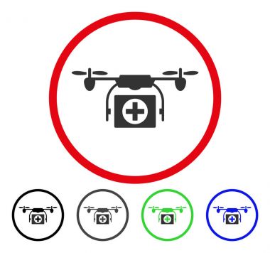 Tıbbi dron yuvarlak vektör simgesi