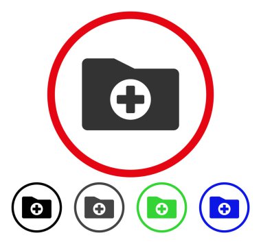 Tıbbi klasör yuvarlak vektör simgesi