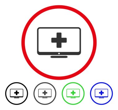 Tıbbi monitör yuvarlak vektör simgesi