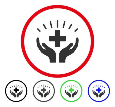 Tıbbi refah yuvarlak vektör simgesi