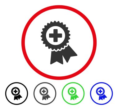 Tıbbi kalite mühür vektör simge yuvarlak