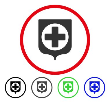 Tıbbi kalkan yuvarlak vektör simgesi