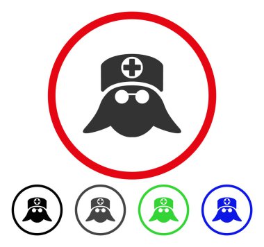 Hemşire kafa yuvarlak vektör simgesi