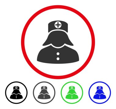 Hemşire yuvarlak vektör simgesi