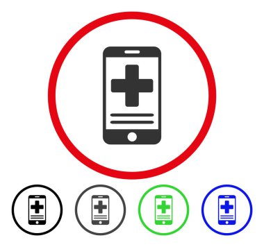 Online tıbbi veri yuvarlak vektör simgesi