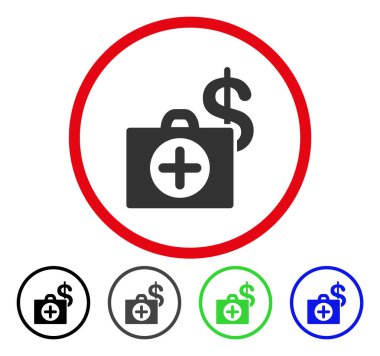 Ödeme sağlık yuvarlak vektör simgesi