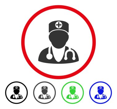 Terapist yuvarlak vektör simgesi