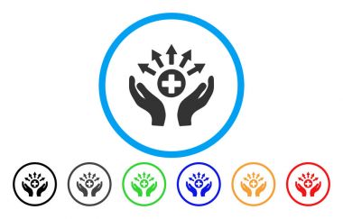 Tıbbi dağıtım bakım el yuvarlak vektör simgesi