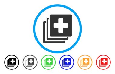 Tıbbi belgeleri yuvarlak vektör simgesi