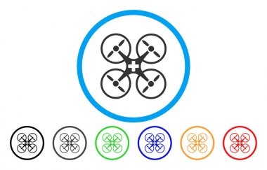 Tıbbi dron yuvarlak vektör simgesi