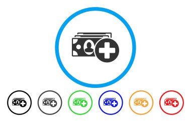 Tıbbi masraflar yuvarlak vektör simgesi