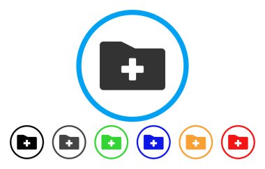 Tıbbi klasör yuvarlak vektör simgesi