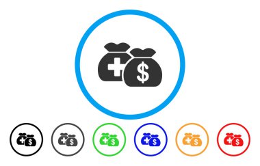 Sağlık fonu çanta yuvarlak vektör simgesi