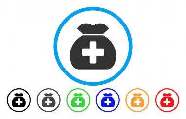 Sağlık fonu çuval vektör simge yuvarlak