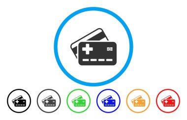 Tıbbi sigorta kartlarını yuvarlak vektör simgesi