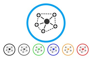 Tıbbi ağ yapısı yuvarlak vektör simgesi