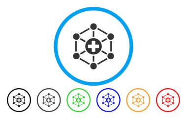 Tıbbi ağ yuvarlak vektör simgesi