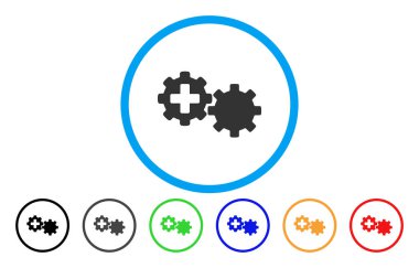 Tıbbi işlem Gears yuvarlak vektör simgesi