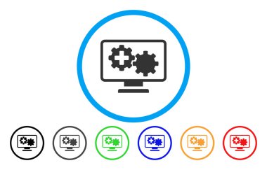 Tıbbi işlem Gears yuvarlak vektör simge izleme