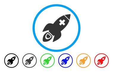 Tıbbi roket yuvarlak vektör simgesi