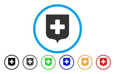 Tıbbi kalkan yuvarlak vektör simgesi