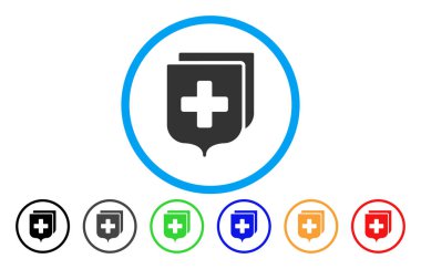 Tıbbi kalkanlar yuvarlak vektör simgesi