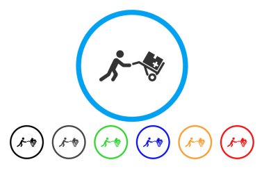 Tıbbi alışveriş sepeti yuvarlak vektör simgesi