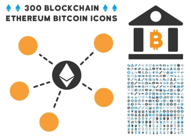 Ethereum ağ düz simge seti ile