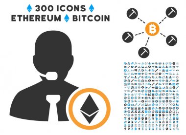 Ethereum operatör Yöneticisi düz simge seti ile