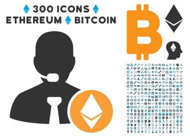 Ethereum operatör Yöneticisi düz simgesi ile küçük resim