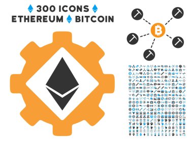 Ethereum seçenekleri vites düz simge seti ile