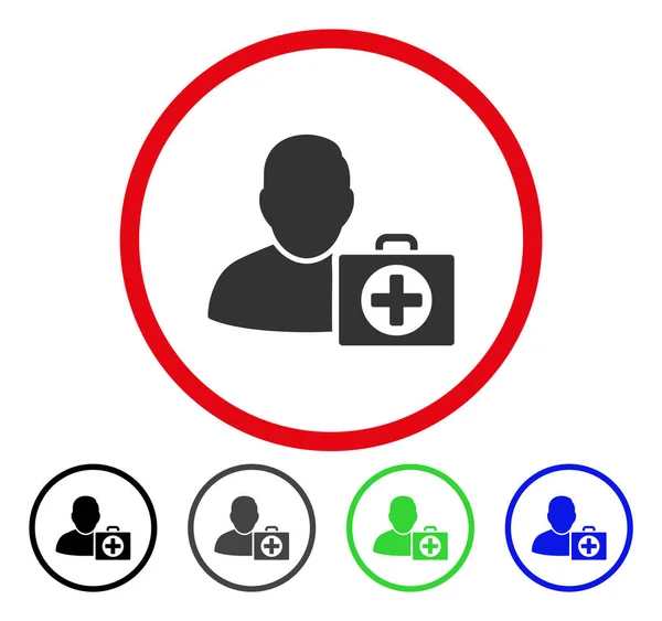 First Aid Man Rounded Vector Icon — Stock Vector