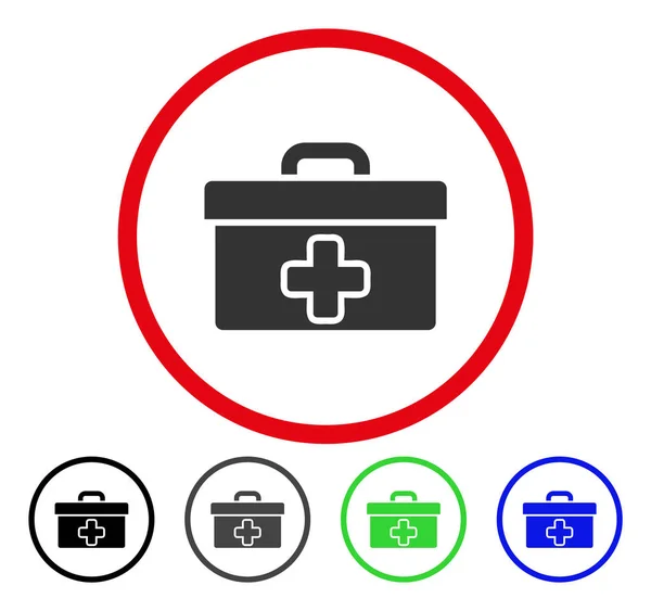 Boîte à outils de premiers soins Icône vectorielle arrondie — Image vectorielle