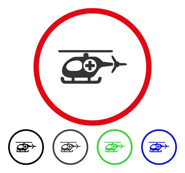 Orvosi helikopter lekerekített Vector Icon — Stock Vector