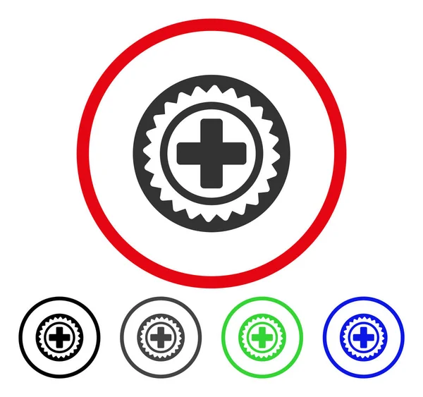 Tıbbi damga yuvarlak vektör simgesi