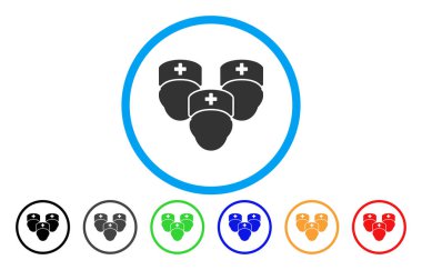 Sağlık personeli yuvarlak vektör simgesi