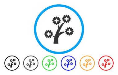 Tıbbi teknoloji ağacı yuvarlak vektör simgesi