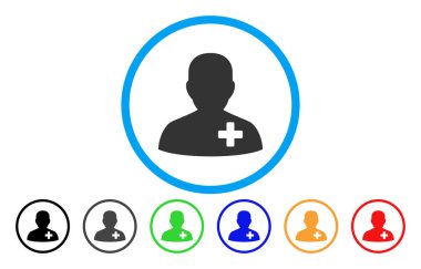 Tıbbi gönüllü yuvarlak vektör simgesi