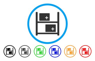 Tıbbi ambar yuvarlak vektör simgesi