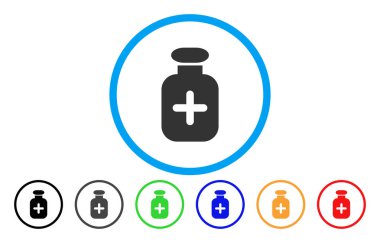 İlaç şişe yuvarlak vektör simgesi
