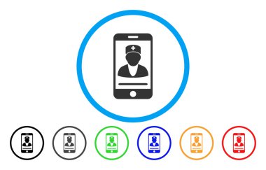 Cep doktor yuvarlak vektör simgesi